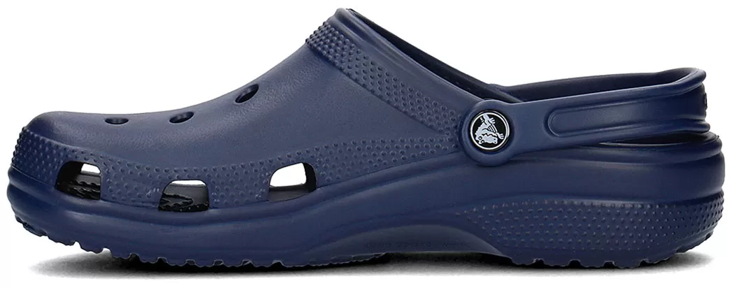 Metallic blue crocs top